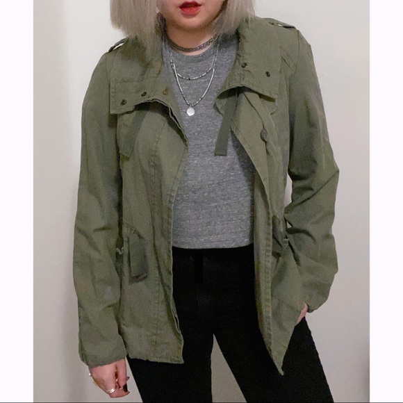 GAP Army Military Green Jacket Coat Size S - Picture 7 of 8